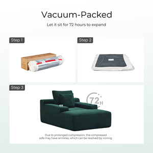 Sofá Chaise Longue Individual Envasado al Vacío, Sofá de Ocio de Pana con Portavasos Integrado, Esponja de Alta Densidad para Sala de Estar - Product Image 6