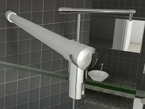 Cabine de <span class=keywords><strong>douche</strong></span> sans cadre à charnière en arc, design moderne, verre trempé 8 mm, pour hôtels, Hangzhou, BL-B402 - Product Image 4