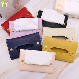 Boîte en cuir PU, mini étui pour serviettes en papier, porte-mouchoirs pratique pour la maison - Product Image 6