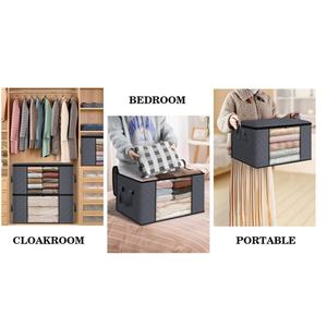 1/2 Stück 90 L Mehrzweck-grauer zusammenklappbarer Aufbewahrungsbeutel - Großkapazitäts-Organisator mit Klarsichtfenster Kleidungsbeutel - Product Image 6