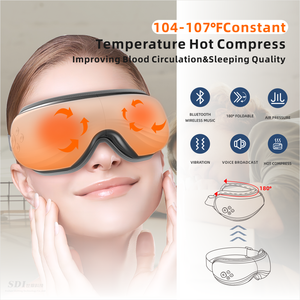 Masajeador de ojos para aliviar la migraña, ayuda a dormir, relajarse con dispositivo inalámbrico de música para el cuidado de los ojos - Product Image 5
