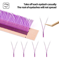 Extensiones de Pestañas Preformadas en Forma de YY, Color Morado Brillante, para Influencers, Festivales, Fiestas, Suministros de Maquillaje de Pestañas