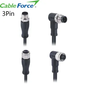 CableForce China Supplier ODM OEM M12 A Code Waterproof Male Female Circular Molding Cable Connector 2 3 4 5 8 12 17 Pin