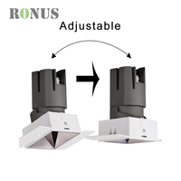 Vente chaude Bureau Carré Tête Mobile 7W COB Mini Spot Down Light Encastré Trimless LED Spot