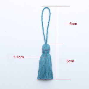 Erkoumi Écologique Bleu Couleur 5cm Long Longe Suspendus Oreilles Coton 11cm Gland Frange pour Rideaux Enfants Jouets Décorations - Product Image 3