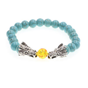 Cuentas de piedra Natural Yoga Valconic energía de sanación piedra de Lava pulsera de la cabeza de dragón ST063 - Product Image 2