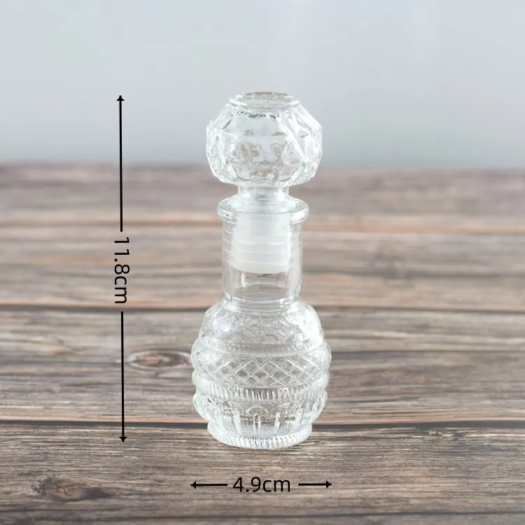 Mini Liquor Decanter Glass Small Shot Bottles Mini Salad Dressing Decanter Empty Mini Alcohol Bottles with Glass Stopper