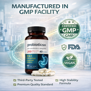 Private Label <strong>Probiotic</strong> Capsules 200 Billion CFU <strong>Multi</strong> Strain Gut Microbiome Digestive Health Supplement - Product Image 6