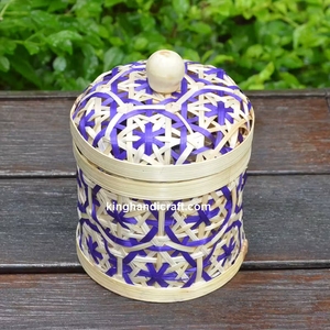 Cesta Redonda de Bambú Ecológica Moderna con Tapa, Diseño Flexible para Celebraciones de Ramadán y Eid |   Contenedor de Almacenamiento Hecho a Mano en Venta 2026 - Product Image 3