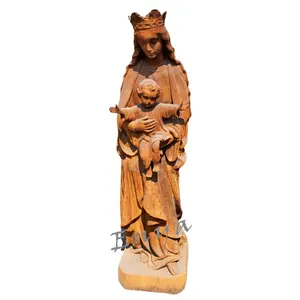 Large Statue Large Cast Iron Garden Ornamental Catholic Religious Our Lady Of Fatima Mother Virgin Mary And Baby Statue