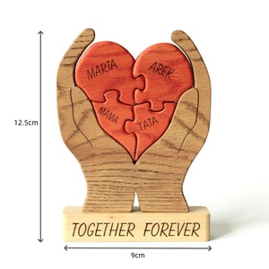 Puzzle d'art en bois personnalisé-Décoration de maison, cadeau de souvenir de famille, puzzle de famille d'ours - Product Image 2