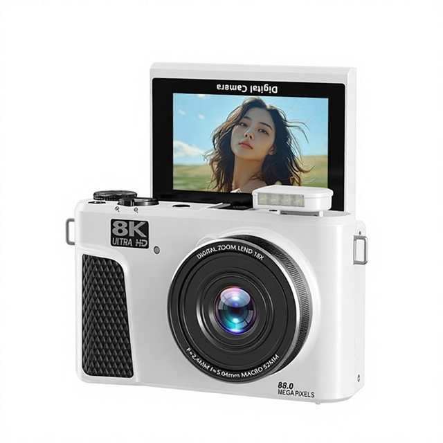 Mirrorless Digital Camera 8K Video CMOS EIS Flip-screen Selfie Student-friendly Wi-Fi Enabled Camera
