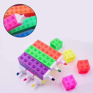 GF الأكثر مبيعًا لبنات البناء المضحكة أقلام تمييز ملونة إبداعية لطلاب المدارس أقلام رسم علامات الفلورسنت - Product Image 3