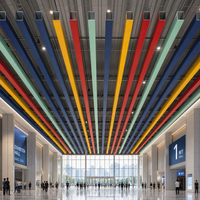 Système de plafond métallique en aluminium de haute qualité, profil linéaire en forme de U, revêtement PVDF, pour salle d'exposition