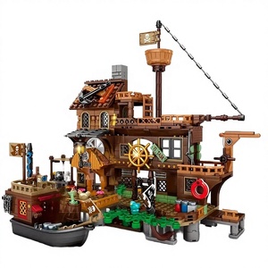 Jeu de construction éducatif en blocs ABS, coffre au trésor du navire pirate de <span class=keywords><strong>l</strong></span>'Island Terminal, inspiré des Island Chronicles, cadeau - Product Image 1