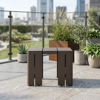Meubles d'extérieur en aluminium, nouvelle conception de pieds, forme carrée, cadre en aluminium, petite table d'appoint, table d'appoint résistante à la rouille pour cour