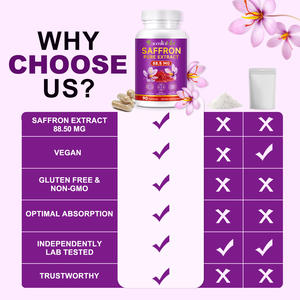 Acentiallabsヘルスケアサプリメントサフランサプリメントエネルギーブーストフォーカスビーガン純粋なサフランエキスカプセル男性 & 女性 - Product Image 3
