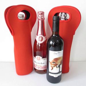 Custom Logo Sublimation Print Neoprene Cooler Bag Sleeve Holder Portable 750ml Single or Double Insulated Wine <b>Bottle</b> Cover - Product Image 5