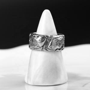 Bracelets Joncs et Bagues pour Fille, Ensembles de Bijoux en Acier Inoxydable avec Breloques, Design 3D Animal Poisson Carpe, Accessoires Traditionnels Porte-Bonheur - Product Image 3