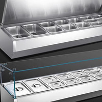 Table de préparation réfrigérée commerciale pour pizzas et sandwichs, comptoir réfrigéré pour salades, pâtisseries, sushis et gâteaux, avec refroidissement par air