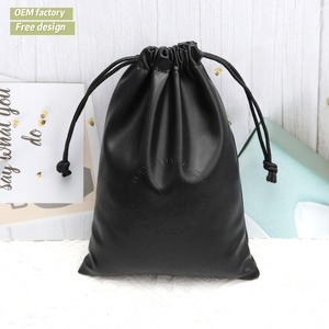 Pochette de couleur personnalisée en cuir PU avec logo personnalisé Sac de rangement de voyage étanche Pinceaux à cosmétiques pour femme Motif de lettres Style ficelle - Product Image 1