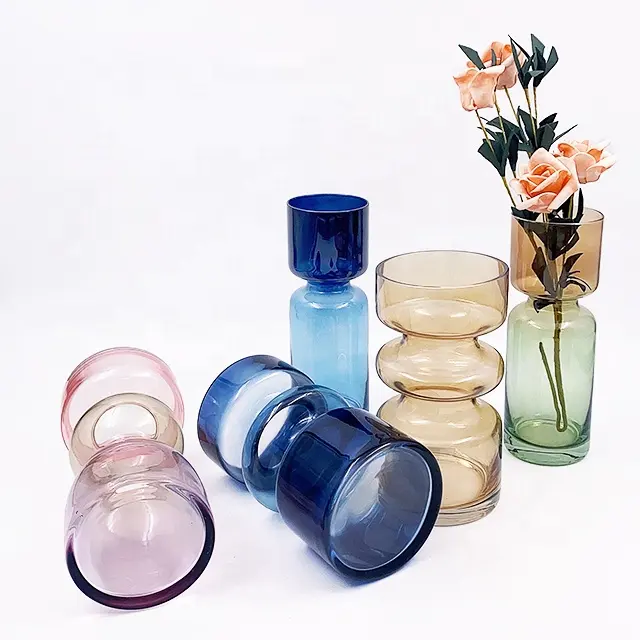 Decoratieve Bruiloft Glazen Bloemenvaas Groothandel Nieuwe Ontwerp Moderne Longdrinkglas Vaas Voor Tafel Centerpieces