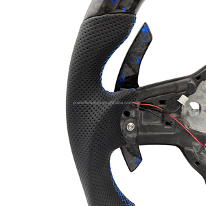 Volant personnalisé en fibre de carbone forgée bleue avec LED pour VW Volkswagen <span class=keywords><strong>Golf</strong></span> 5 6 7 R MK5 MK6 MK7 Polo Gti 6R Passat B7 B8 Tiguan - Product Image 4