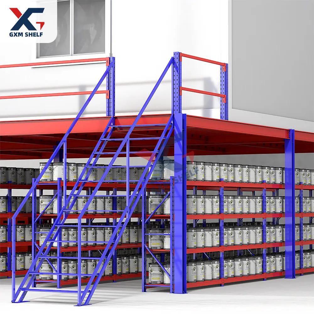 Plates-formes industrielles GXM mezzanine de bureau éclairée mezzanine double système de mezzanine de bureau industriel