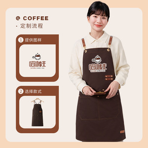 Canvas <b>Apron</b> One Size Waterproof For <b>Kitchen</b> Restaurant Cafe Barista Use - Product Image 2