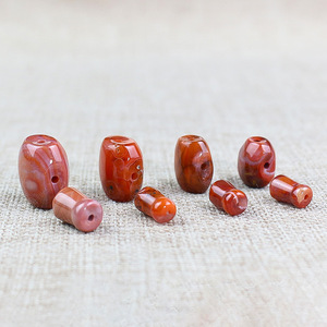 Natural <b>Red</b> Agate Loose Beads Mixed Shapes For <b>Bracelet</b> Making Stone Beads With Pearlescent Treatment - Product Image 3