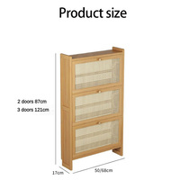 Meuble de rangement à chaussures en bambou moderne, design luxueux, prix abordable, fin, avec tiroirs, couleur bois clair, pour l'entrée