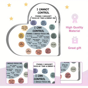 Decorazioni per ufficio "cose che posso controllare" per ufficio in stile regalo a forma di cuore in acrilico - Product Image 4