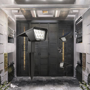 La cour actionnée <span class=keywords><strong>solaire</strong></span> noire extérieure de jardin de l'ABS LED allume IP65 imperméabilisent les projecteurs menés solaires de paysage - Product Image 4