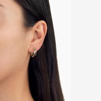 LOZRUNVE Joyería de Moda Personalizada, Pendientes de Aro Doble con Doble Baño de Color, Tendencia 2014
