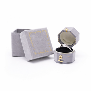 Classic Ring <b>Box</b> Luxury Custom Shape Flip Top <b>Jewelry</b> Gift <b>Box</b> Velvet Insert Foil Stamping Custom Logo for <b>Jewelry</b> Packaging - Product Image 1
