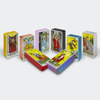 Fabricant impression personnalisée jouer tarot jeu carte 46/78/80 cartes or doré argent bords Tarot Oracle cartes