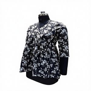 Nuevo Kurti Corto de Algodón con Estampado Floral Estilo Jaipur, Manga 3/4, Diseño Vintage, Estampado a Mano, Vestidos Sencillos e Informales, Excelente Precio - Product Image 2