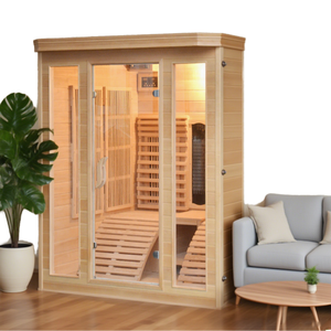Sauna de Infrarrojos Lejanos para 2 Personas, de Madera de Hemlock Canadiense, con Placas de Carbono para Calefacción, Cabina Interior para Relajación - Product Image 5