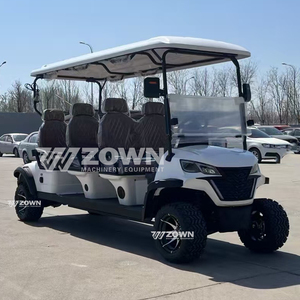 ZOWN Electric Golf Cart 6 Seats White Body Black Trim And Wheels - Product Image 1