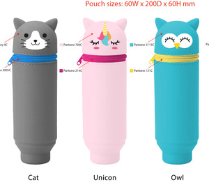 Hộp Đựng Bút Chì/Hộp Đựng Bút Đứng Silicon Hộp Đựng Bút Chì Trẻ Em In Silicone Tùy Chỉnh Đi Học Dễ Thương - Product Image 3