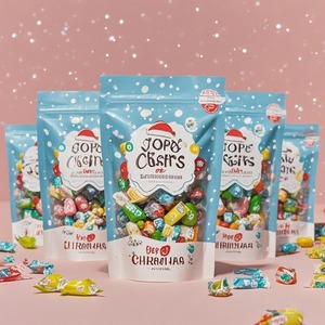 Recyclable <b>Christmas</b> Zipper Pouch Kids Candy Bag Gift Packaging Self-adhesive Cookie Candy Bag - Product Image 2