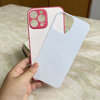 Coques vierges en TPU 2D de haute qualité pour sublimation, couleur rose, en caoutchouc, pour transfert thermique, coques de téléphone par sublimation pour iPhone 14, 13, 15