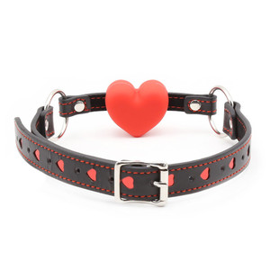 Bondage <span class=keywords><strong>de</strong></span> cuero suave <span class=keywords><strong>boca</strong></span> abierta forma <span class=keywords><strong>de</strong></span> corazón mordaza Sexual silicona fetiche <span class=keywords><strong>boca</strong></span> enchufe esclavo juegos <span class=keywords><strong>para</strong></span> amantes - Product Image 2