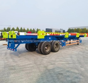2 เพลา 20FT 40FT ท่าเรือการขนส่งรวมท่าเรือพอร์ตฟังก์ชั่นอย่างกว้างขวางรถบรรทุกกึ่งลากจูงโครงกระดูกรถพ่วงคอนเทนเนอร์ - Product Image 4