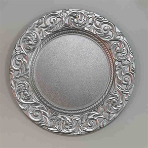 Set d'assiettes de présentation en or de 13 pouces Assiettes de service élégantes et réutilisables Assiettes décoratives en plastique pour table, mariage et événements - Product Image 6
