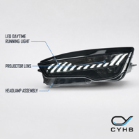 Ensemble de phares pour Audi A7 RS7 2011-2018, mise à niveau, nouveau style, lentilles de projecteur LED, feux de jour, clignotants dynamiques