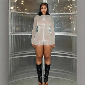 FF1475 2026 Hot Sale Body Stockings da Donna Sexy Super Elastici Lucidi Effetto Olio Aderenti al Ginocchio, <span class=keywords><strong>Tuta</strong></span> Trasparente da Discoteca - Product Image 2