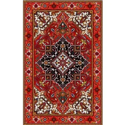 Handmade ceramic islamic tile 800*800mm red exterior interior wall stone decoration tile flower pattern flooring carpet tile
