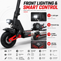 Hızlı Teslimat Arazi Tipi Katlanabilir Taşınabilir Fırçasız 500W 9'' 48V İki Tekerlekli Yetişkin Elektrikli Su Geçirmez Tam Süspansiyonlu LED