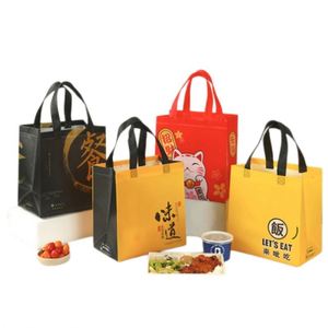 Sac isotherme pour déjeuner personnalisé avec logo, sac thermique pour repas, sac isotherme jetable écologique non tissé pour épicerie - Product Image 1